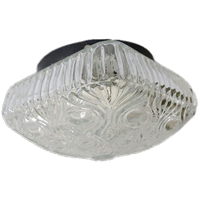 Vintage Glazen Vierkante Afgeronde Plafonniere Massive, Jaren '60