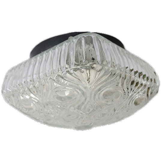 Vintage Glazen Vierkante Afgeronde Plafonniere Massive, Jaren '60 1