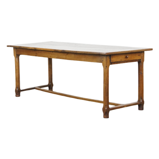 Prachtige Antieke Franse Boeren Eettafel Van Eikenhout Met 2 Lades En Originele Details 1