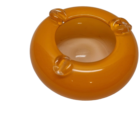 Vintage Oranje Glazen Asbak 1
