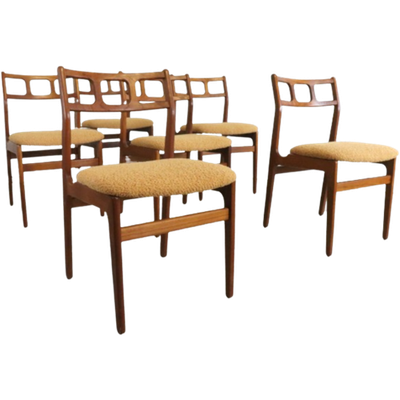 Set Van 6 Eetkamerstoelen Stoelen 'Serba' Vintage New Upholstery