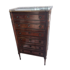 Louis Xvi 6 Laden Commode Met Grijs Marmeren Tablet thumbnail 1