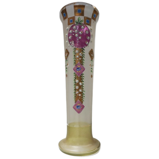 Art Nouveau Glazen Vaas, Belle Epoque Periode 1