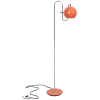 Oranje 70's Vloerlamp Met Verstelbare Bol
