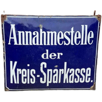 Zwaar, Groot, Dik Geëmailleerd Gebold Bord Kreis-sparkasse.