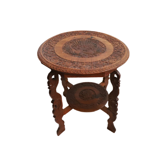 Vintage Indonesisch Houten Salon/bijzettafel, Jaren '60/'70 1