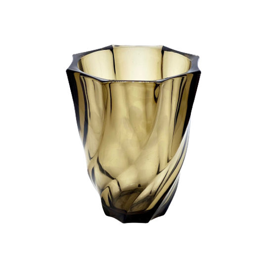 Lever Vaas Swirl Gerookt Donkerbruin Glas 1