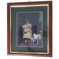 Super Mooie Vintage Lijst Met Glas En Mooie Afbeelding