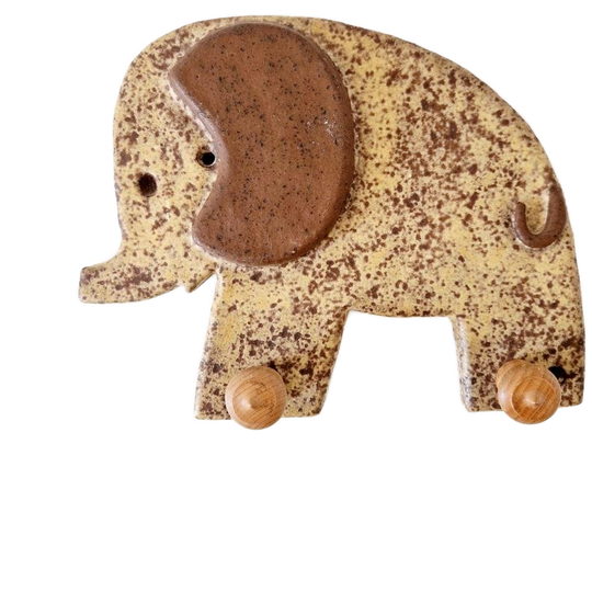 Vintage Kapstok Jaren 70 Keramieke Olifant Kapstokje 1