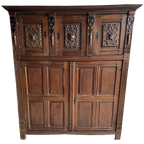Antique Carved Wood Cabinet thumbnail 1