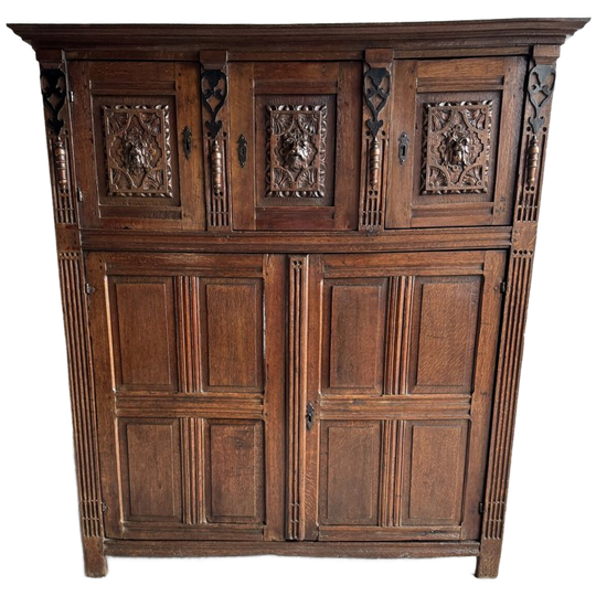 Antique Carved Wood Cabinet 1