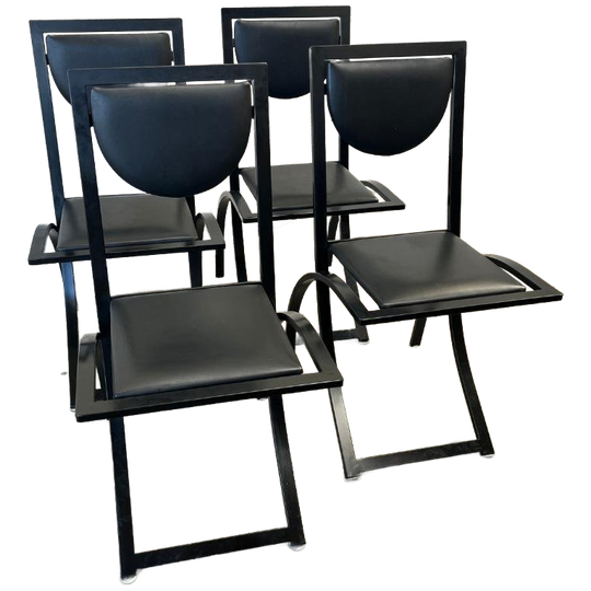 4x Vintage Designstoelen Kff - Zwart Staal, Minimalistisch 1