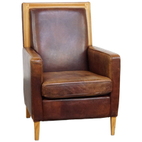 Mooie En Comfortabele Schapenleren Art Deco Design Fauteuil Met Een Prachtige Kleur