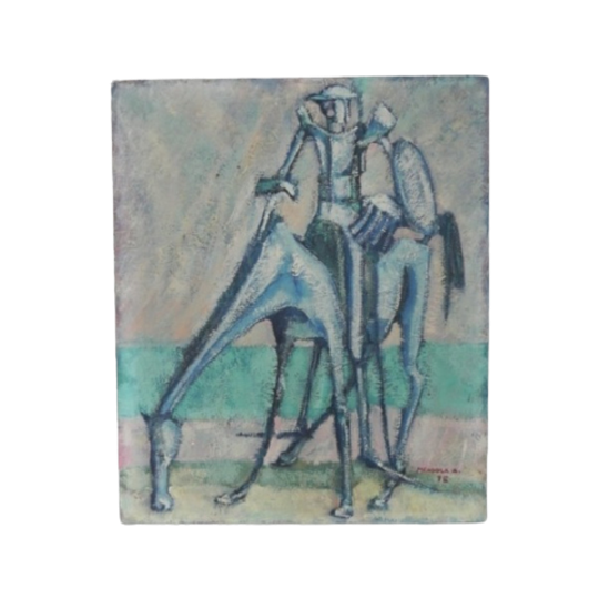 Schilderij Ridder Op Paard Don Quichot, A. Mendola 1