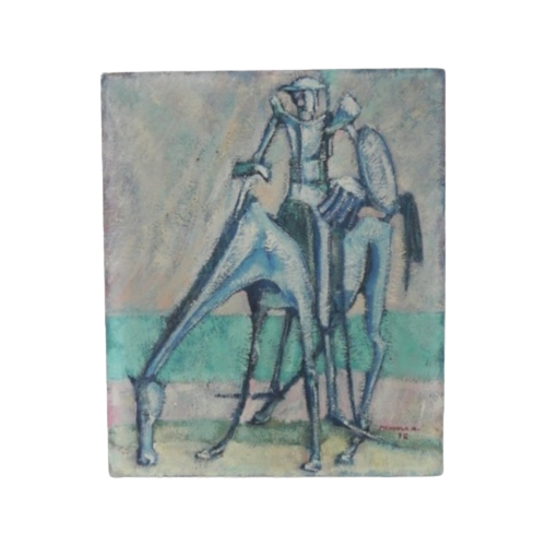 Schilderij Ridder Op Paard Don Quichot, A. Mendola