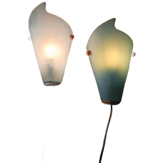 Jaren 90 Massive Wandlampen Design Blauw. 1
