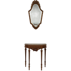 Barok Rococo Wandconsole Sidetable Met Marmer Blad En Spiegel 05 thumbnail 1