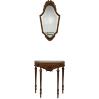 Barok Rococo Wandconsole Sidetable Met Marmer Blad En Spiegel 05