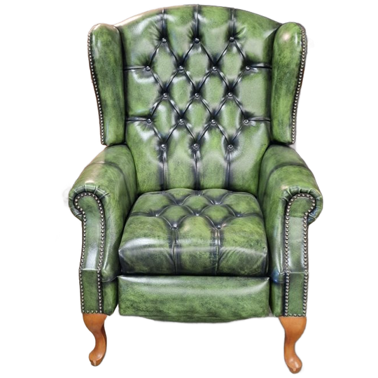 Chesterfield Lazychester Relaxfauteuil (m) - Antiek Limoen Groen Met Knopenzit 1