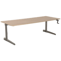 Ahrend 500 Bureau, Bladkleur Naar Keuze, 200X80 Cm, Hoogte Verstelbaar Onderstel D.M.V. Handsling