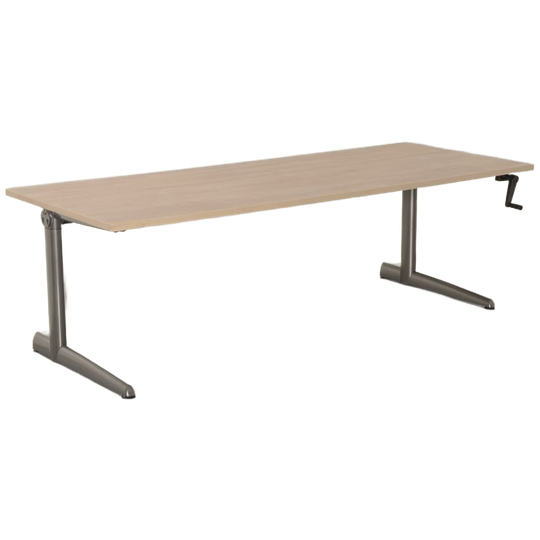 Ahrend 500 Bureau, Bladkleur Naar Keuze, 200x80 Cm, Hoogte Verstelbaar Onderstel D.m.v. Handsling 1