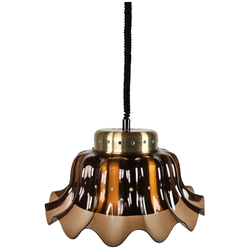 Herda Holland - Dutch Design - Hanglamp - Messing - Accryl - 70'S