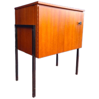 Retro Vintage Kastje, Mini Bureautje, Teak Fineer