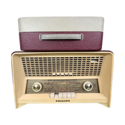 Werkende Vintage Philips Grammofoonspeler En Buizenradio, 19