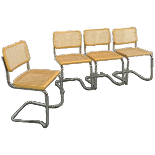 Italiaanse Webbing Set Stoelen Met Chromen Buisframe 1