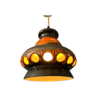 Mid Century Oranje Keramische West Germany Hanglamp