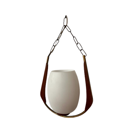 Vintage Deense Design Hanglamp. Ca 1950 Met Grote Fitting. 1