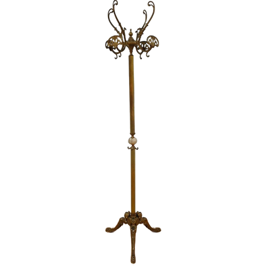 Messing Rococo Staande Kapstok Hollywood Regency Hall Tree 6 1