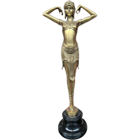 Bronzen Beeldje Op Marmeren Voet.