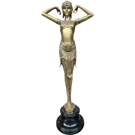 Bronzen Beeldje Op Marmeren Voet. 1