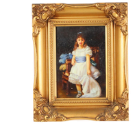 Charmant Schilderij Jong Meisje Gouden Lijst Lady Sybil Primrose