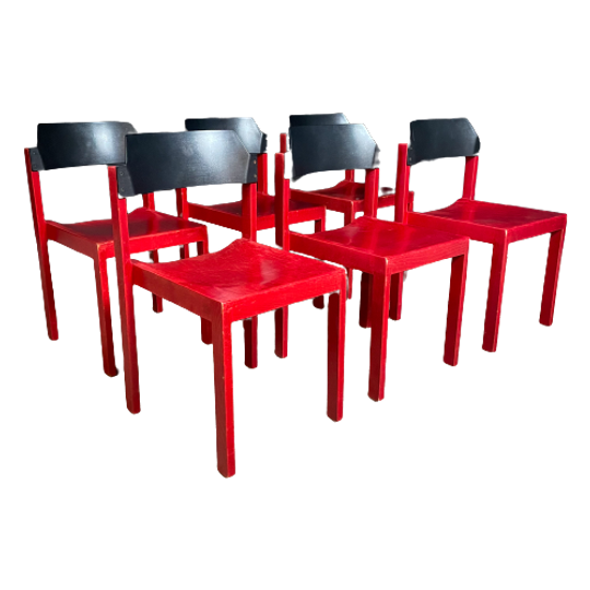 Grote Partij Vintage Houten Canto Design Stoelen Door Schlapp Möbel 1