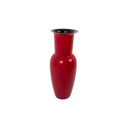 Opalino Red Vase By Venini