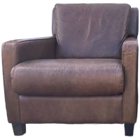 Strakke Leren Fauteuil In Nette Staat, Art Deco Stijl,75 Cm Hoog Achterkant