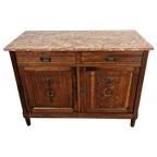 Vintage Frans Dressoir Commode, Ladekast, Badkamermeubel Met Marmer Blad. 30 thumbnail 1