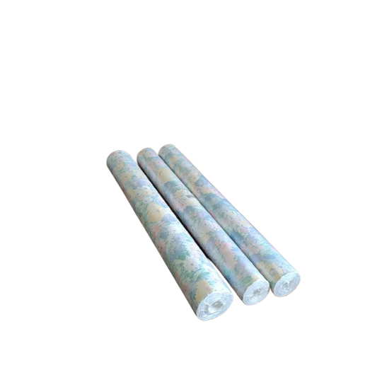 3 Rollen Vintage Behang Met Bloemen, Jaren '80, Made In Belgium 1