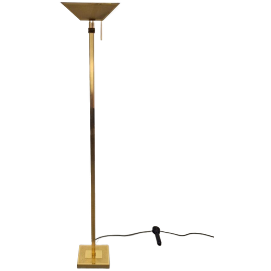 Vintage Deknudt Vloerlamp Messing Regency Uplight Belguim 70 1