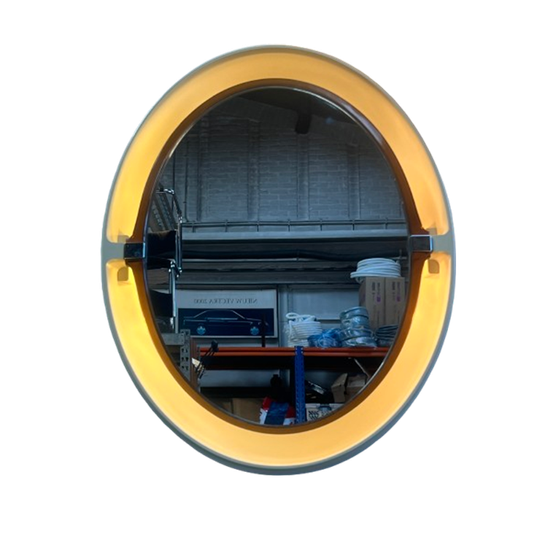 Vintage Ovale Spiegel Met Verlichting, Allibert, 1970's 1