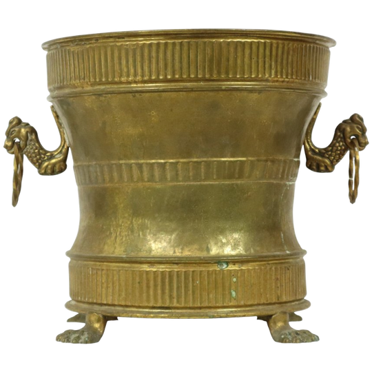 Oude Messing Bloempot Jardinière Mécap Belgium 1