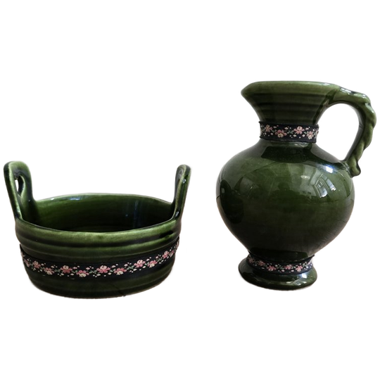 Vintage Gmunden Keramik Hand-painted Ceramic Set: A Piece Of Austrian Heritage 1