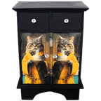 Zwart Brocante Kastje “katten In Gele Badjas” thumbnail 1