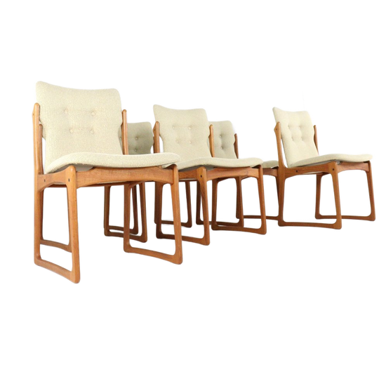 Set 6 Vamdrup Eetkamerstoelen Deens Vintage Stoelen 1