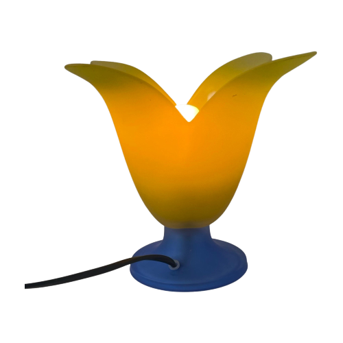 Vandeheg - Table Lamp Made From Glass - Blue/Yellow - Model Tullip
