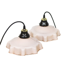 2x Roze Art-deco Hanglampen - Setprijs