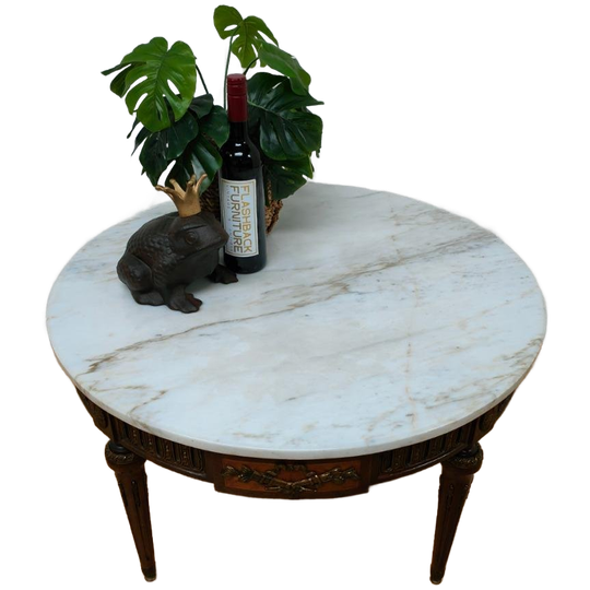 Vintage Regency Salontafel Empire Stijl Met Marmer Blad 505 1