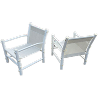 2 X Plastic / Pvc Pipe / Mesh / Indoor / Outdoor Chairs / 1970s